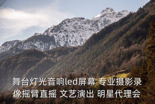 舞臺(tái)燈光音響led屏幕 專(zhuān)業(yè)攝影錄像搖臂直搖 文藝演出 明星代理會(huì)