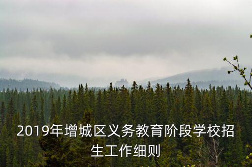 2019年增城區義務教育階段學校招生工作細則