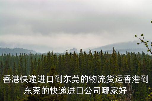 香港快遞進口到東莞的物流貨運香港到東莞的快遞進口公司哪家好