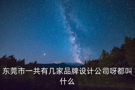 東莞市一共有幾家品牌設(shè)計公司呀都叫什么