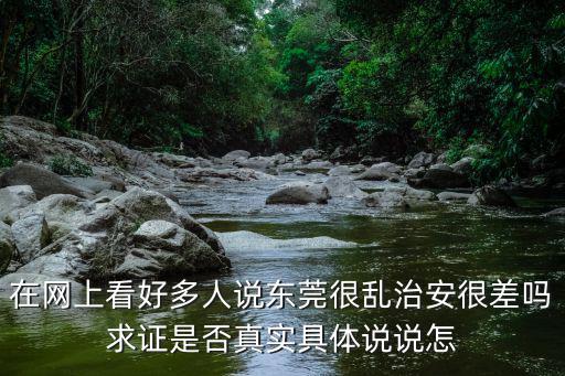 在網(wǎng)上看好多人說(shuō)東莞很亂治安很差嗎求證是否真實(shí)具體說(shuō)說(shuō)怎