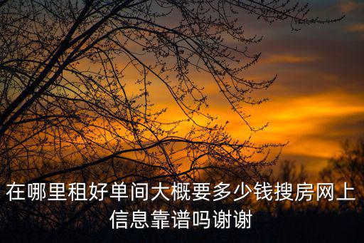 在哪里租好單間大概要多少錢搜房網上信息靠譜嗎謝謝