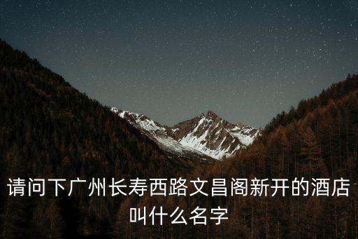 請問下廣州長壽西路文昌閣新開的酒店叫什么名字