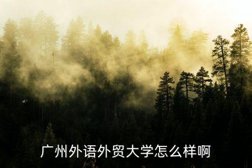 廣州外語外貿大學，廣州外語外貿大學是怎么樣的