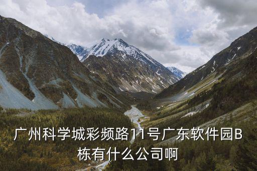 廣州科學城彩頻路11號廣東軟件園B棟有什么公司啊