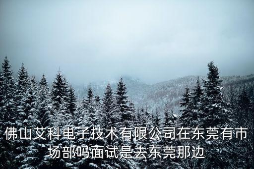 佛山艾科電子技術有限公司在東莞有市場部嗎面試是去東莞那邊