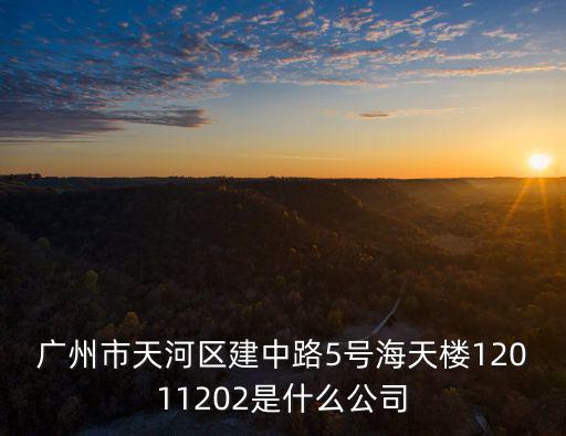 廣州市天河區(qū)建中路5號海天樓12011202是什么公司