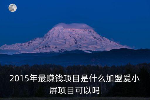 2015年最賺錢項目是什么加盟愛小屏項目可以嗎