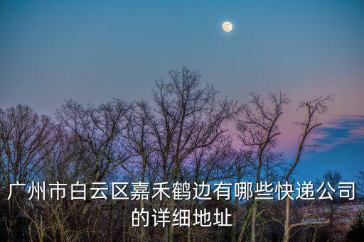 廣州市白云區嘉禾鶴邊有哪些快遞公司的詳細地址