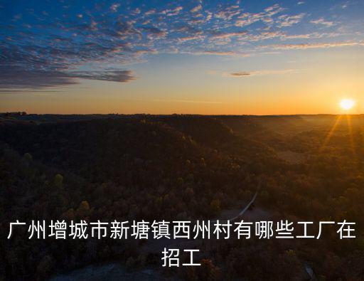 廣州增城市新塘鎮西州村有哪些工廠在招工