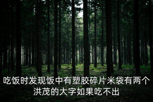 吃飯時發現飯中有塑膠碎片米袋有兩個洪茂的大字如果吃不出