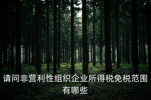 請問非營利性組織企業所得稅免稅范圍有哪些