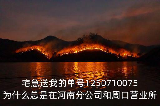 宅急送我的單號1250710075為什么總是在河南分公司和周口營業(yè)所