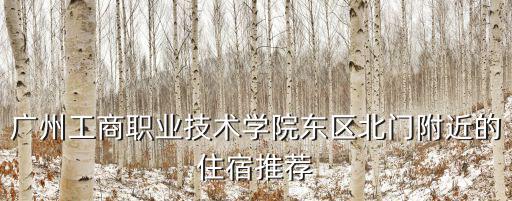 廣州工商職業(yè)技術(shù)學(xué)院東區(qū)北門(mén)附近的住宿推薦