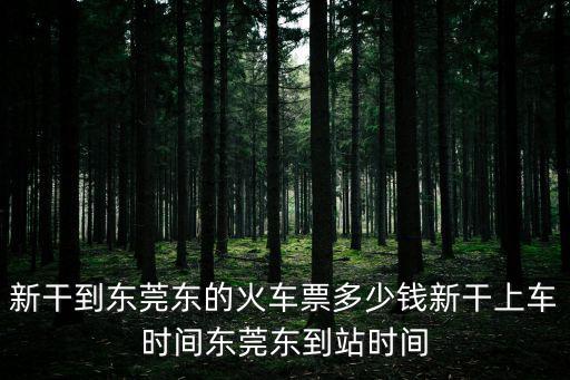 新干到東莞東的火車票多少錢新干上車時(shí)間東莞東到站時(shí)間