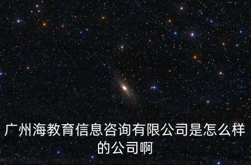 廣州海教育信息咨詢有限公司是怎么樣的公司啊