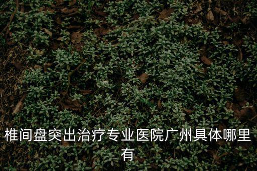 椎間盤突出治療專業(yè)醫(yī)院廣州具體哪里有