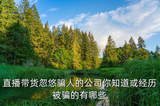 直播帶貨忽悠騙人的公司你知道或經歷被騙的有哪些