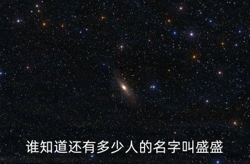 盛盛，誰知道還有多少人的名字叫盛盛