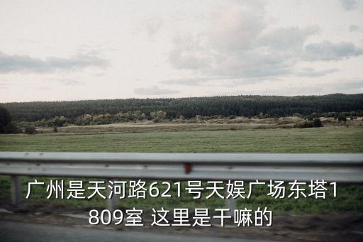 廣州是天河路621號(hào)天娛廣場(chǎng)東塔1809室 這里是干嘛的