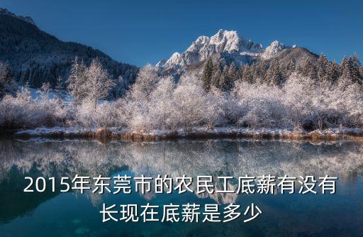 2015年東莞市的農(nóng)民工底薪有沒有長現(xiàn)在底薪是多少