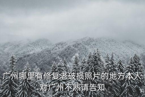 廣州哪里有修復老破損照片的地方本人對廣州不熟請告知