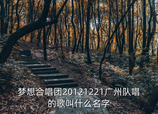夢(mèng)想合唱團(tuán)20121221廣州隊(duì)唱的歌叫什么名字