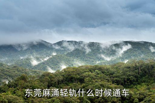 東莞麻涌輕軌什么時候通車