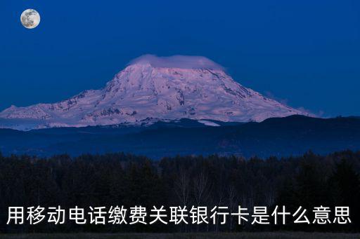 關聯卡，用移動電話繳費關聯銀行卡是什么意思