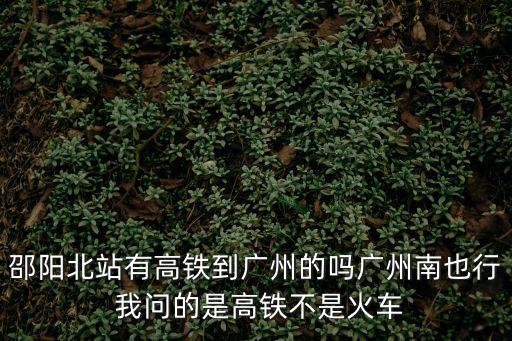 邵陽北站有高鐵到廣州的嗎廣州南也行 我問的是高鐵不是火車