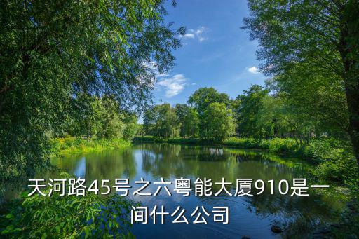 天河路45號之六粵能大廈910是一間什么公司