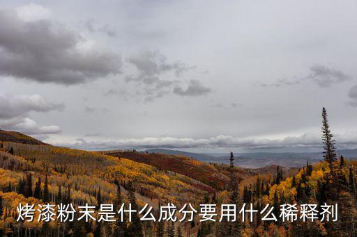 烤漆粉末是什么成分要用什么稀釋劑