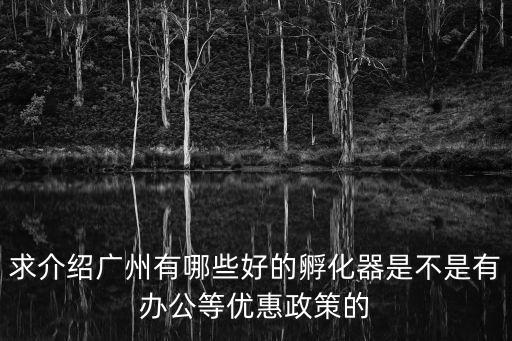 求介紹廣州有哪些好的孵化器是不是有辦公等優惠政策的