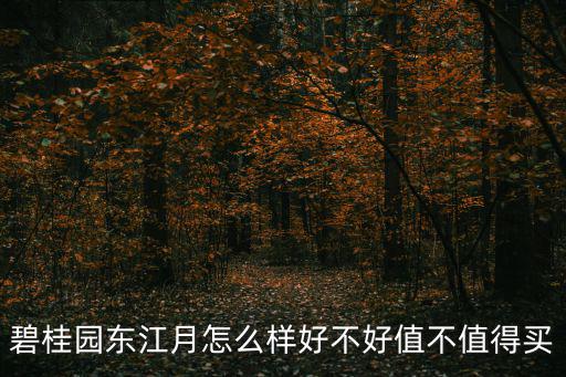 碧桂園東江月怎么樣好不好值不值得買