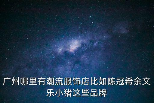 廣州vu潮牌店，廣州哪里有潮流服飾店比如陳冠希余文樂小豬這些品牌