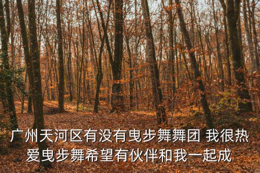 廣州天河區有沒有曳步舞舞團 我很熱愛曳步舞希望有伙伴和我一起成