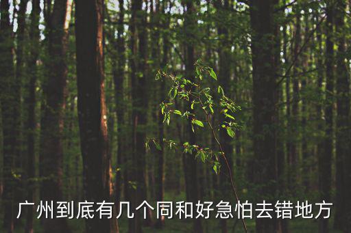 廣州到底有幾個同和好急怕去錯地方