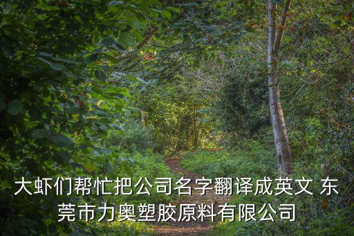 大蝦們幫忙把公司名字翻譯成英文 東莞市力奧塑膠原料有限公司