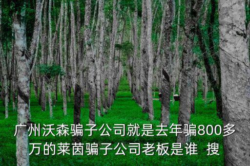 廣州沃森騙子公司就是去年騙800多萬的萊茵騙子公司老板是誰  搜