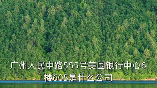 廣州人民中路555號(hào)美國銀行中心6樓605是什么公司