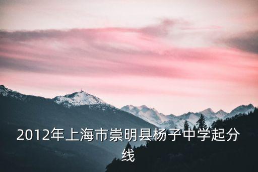 2012年上海市崇明縣楊子中學起分線