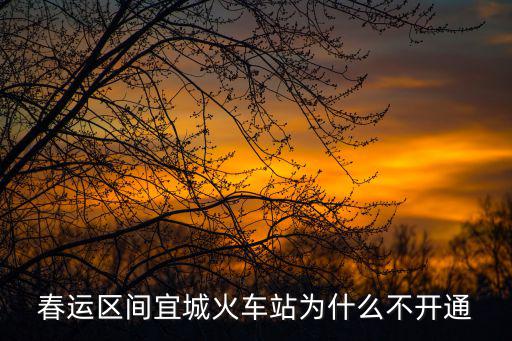 春運(yùn)區(qū)間宜城火車站為什么不開通