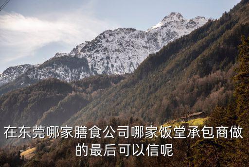 在東莞哪家膳食公司哪家飯堂承包商做的最后可以信呢