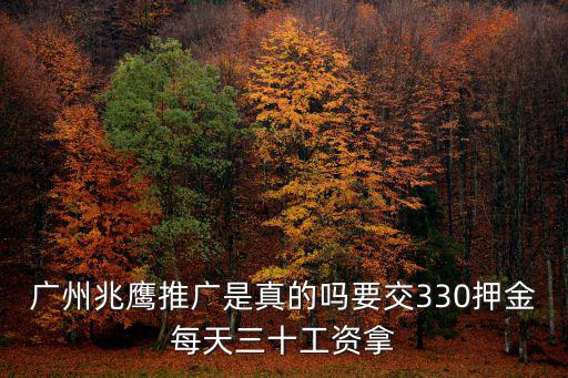 廣州兆鷹推廣是真的嗎要交330押金每天三十工資拿