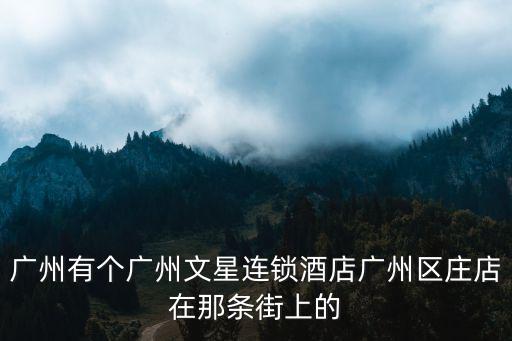 廣州有個廣州文星連鎖酒店廣州區(qū)莊店在那條街上的