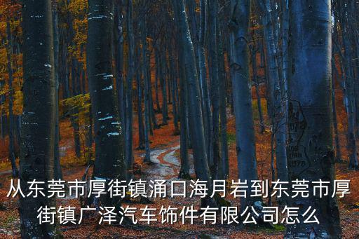 東莞市樂口爽米業有限公司，從東莞市厚街鎮涌口海月巖到東莞市厚街鎮廣澤汽車飾件有限公司怎么