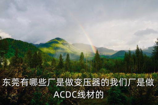 東莞有哪些廠是做變壓器的我們廠是做ACDC線材的