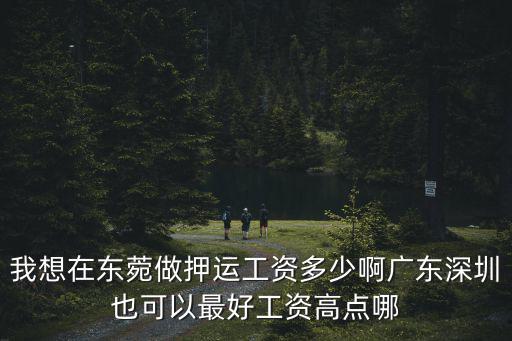 我想在東菀做押運工資多少啊廣東深圳也可以最好工資高點哪
