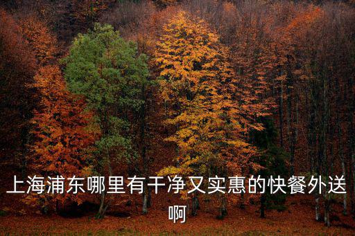 星期一便當，上海浦東哪里有干凈又實惠的快餐外送啊