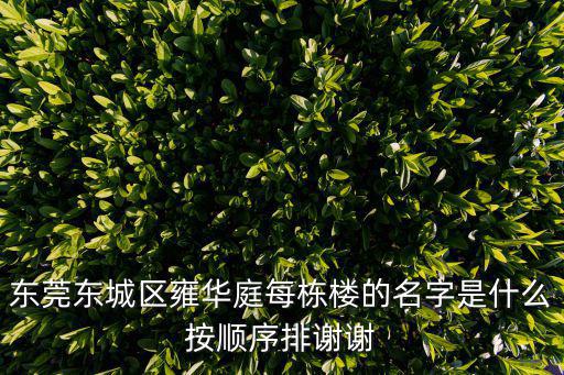 東莞東城區雍華庭每棟樓的名字是什么按順序排謝謝
